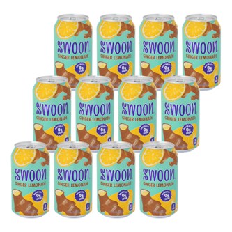 Swoon Zero Sugar Ginger Lemonade, Cans, Case