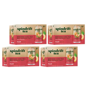 Spindrift Green Tea, Peach, Cans, Case
