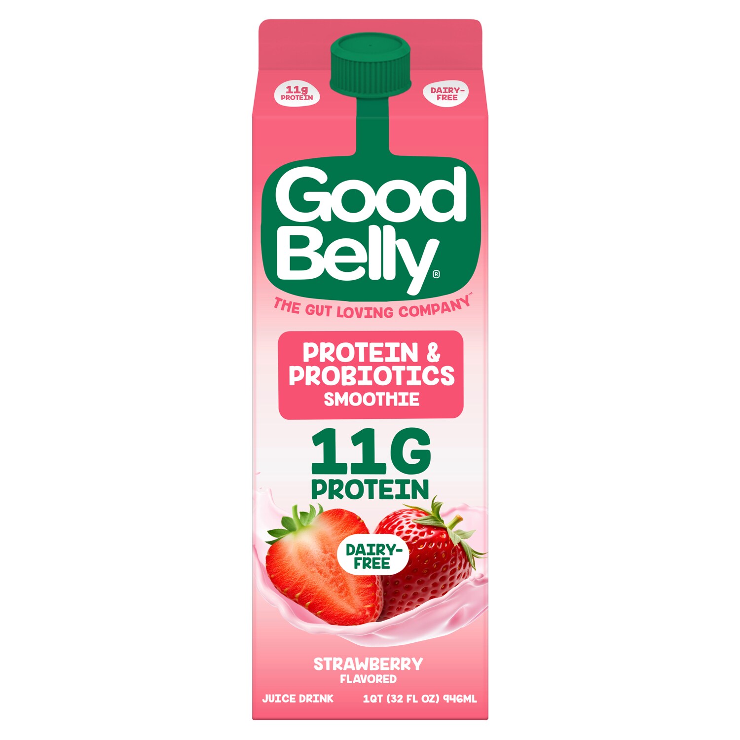 Goodbelly Protein & Probiotic Smoothie, Strawberry