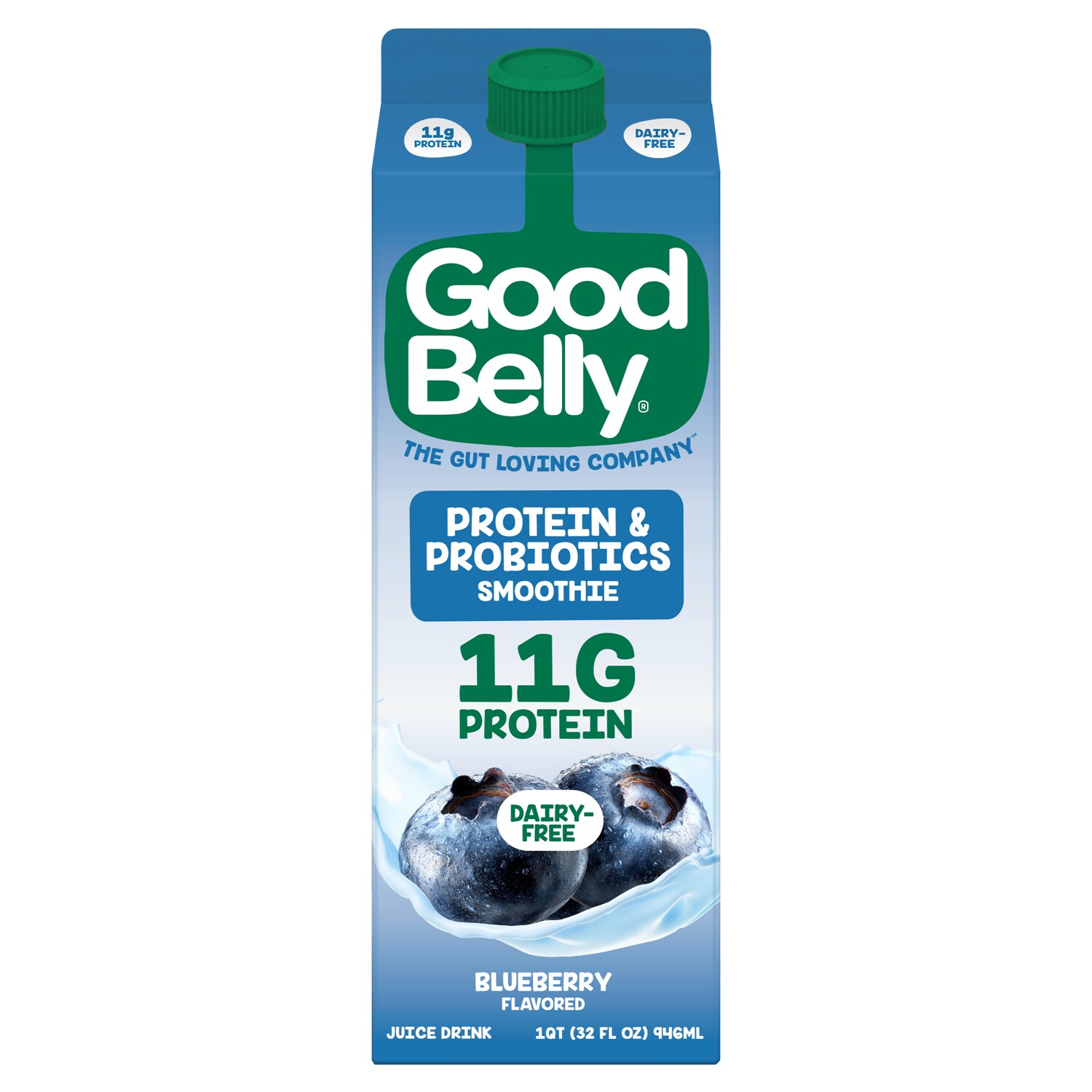 Goodbelly Protein & Probiotic Smoothie, Blueberry