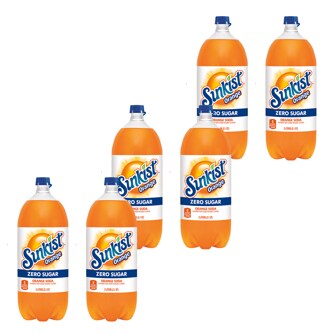 Sunkist Zero Sugar Orange Soda, Plastic Bottles