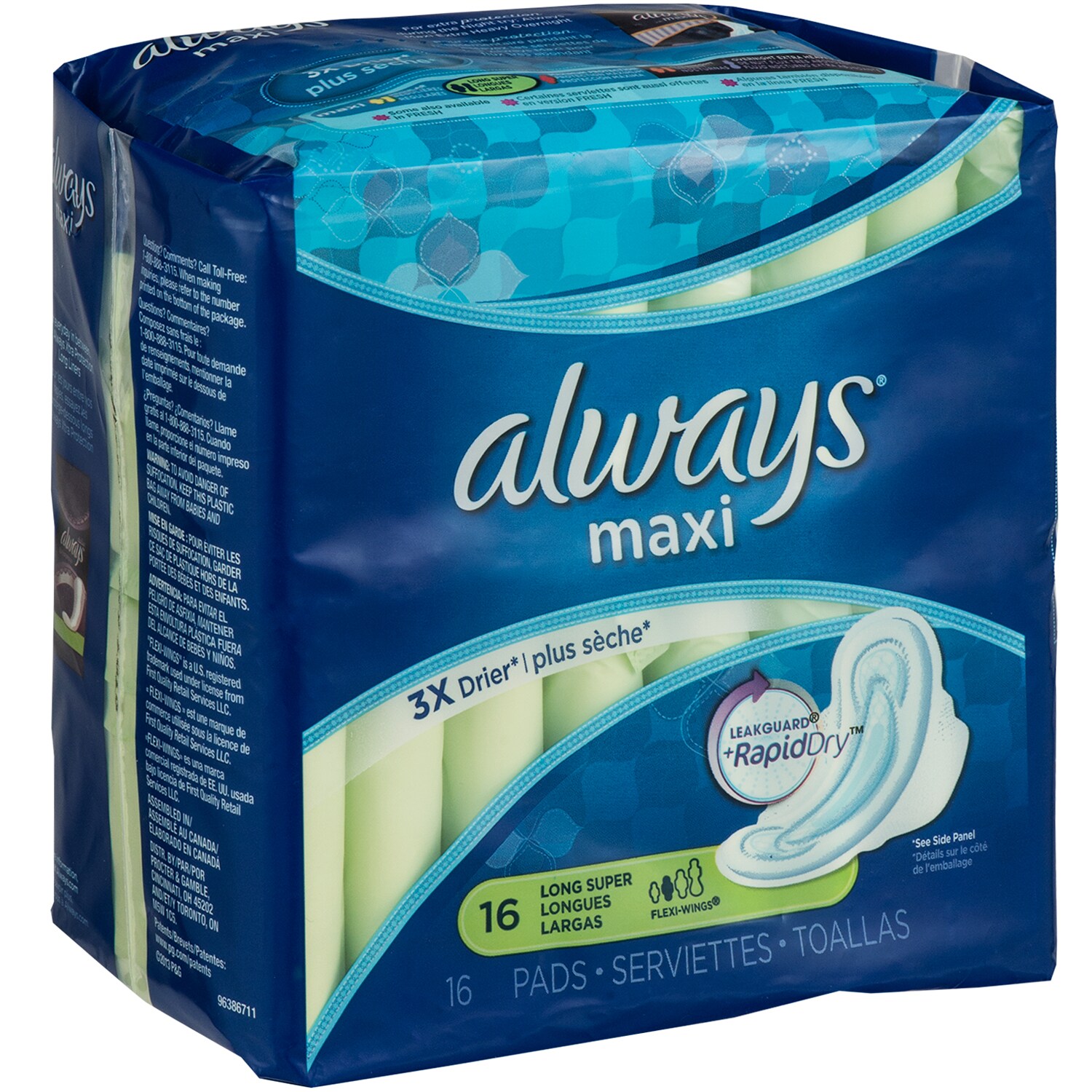 Always Maxi Pads, Long Super With Wings