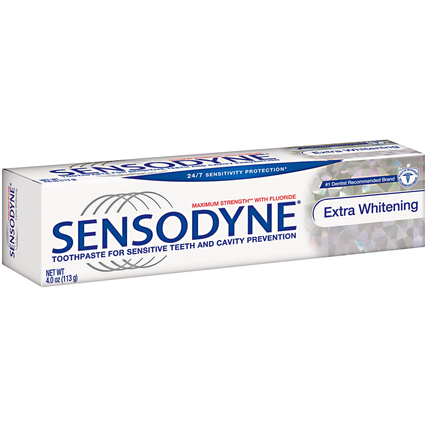Sensodyne Maximum Strength with Fluoride Toothpaste, Extra Whitening