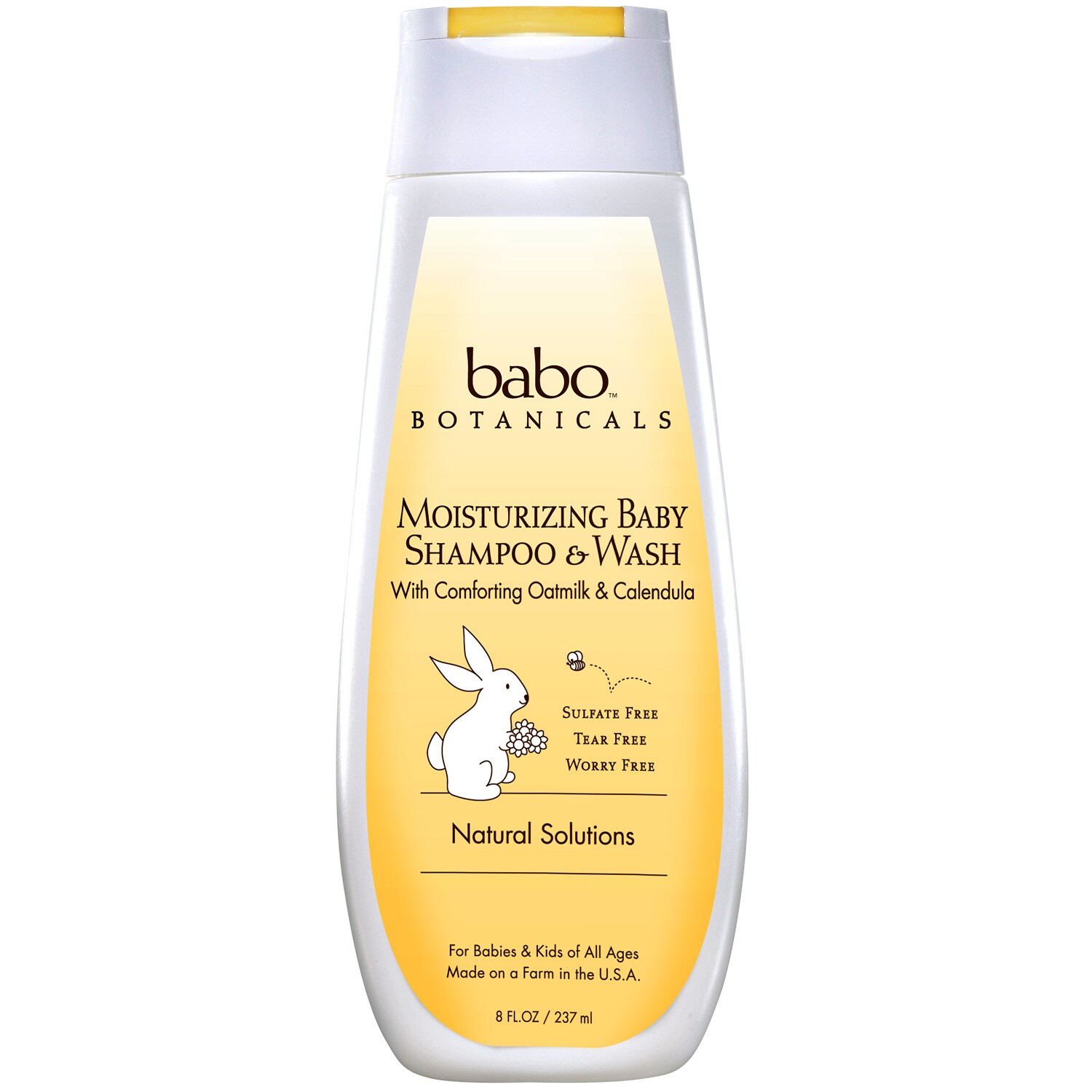 Babo Botanicals Moisturizing Baby Shampoo and Wash with Comforting Oatmilk and Calendula