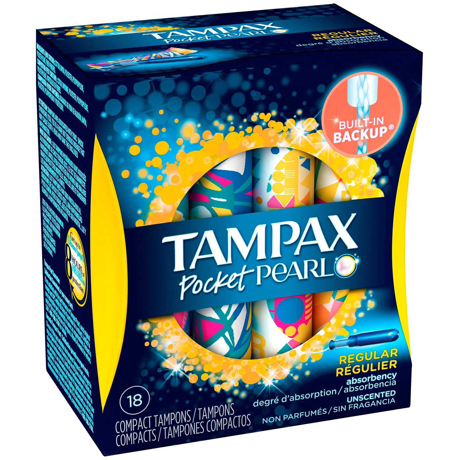 Tampax Pocket Pearl Tampons, Regular, Unscented