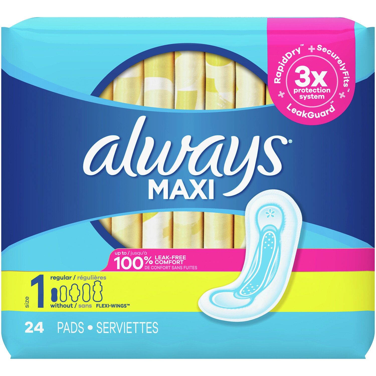 Always Maxi Pads, Size 1 Regular