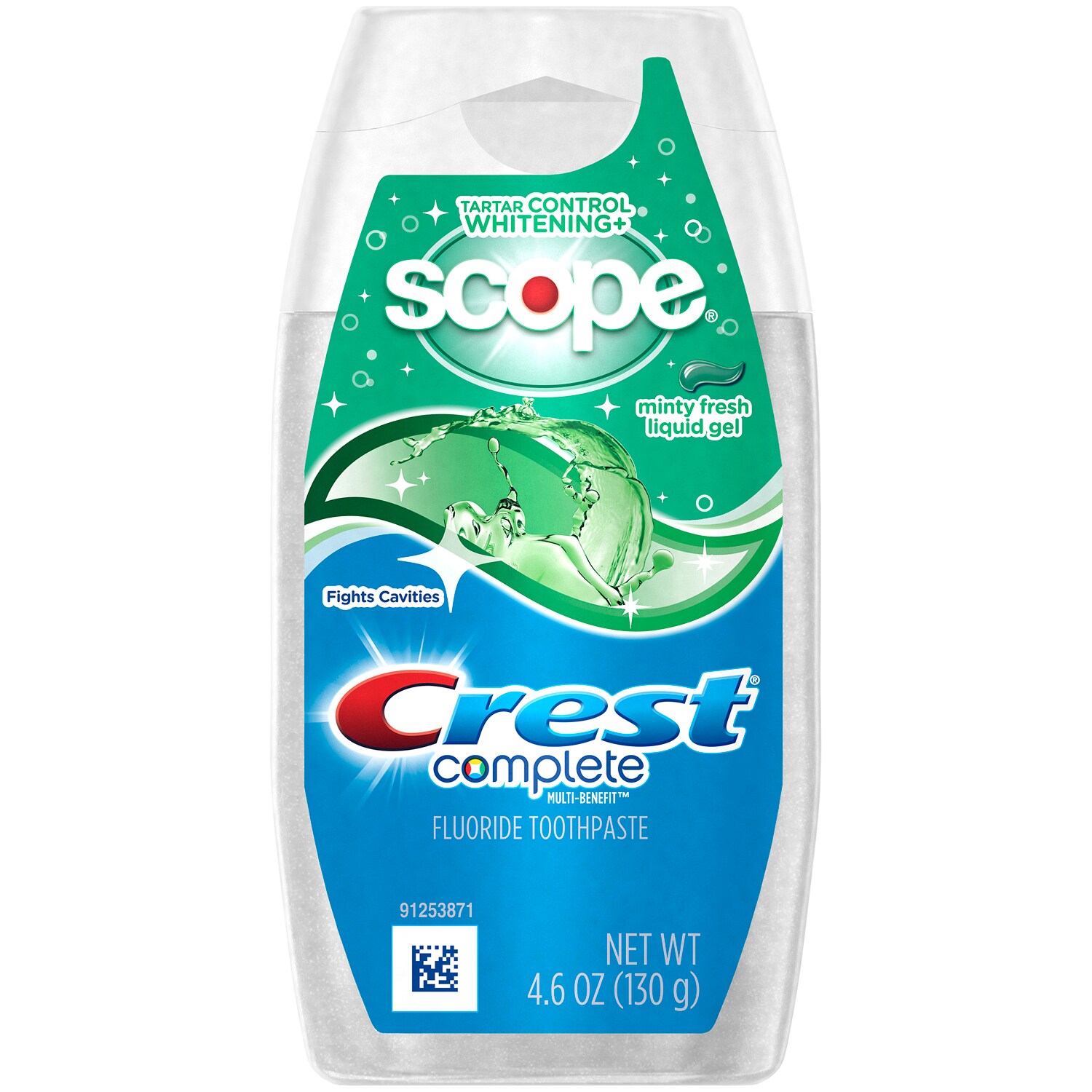Crest Complete Multi-Benefit Whitening Scope Liquid Gel Toothpaste, Minty Fresh