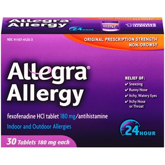 Allegra 24-Hour Allergy Tablet, 180mg