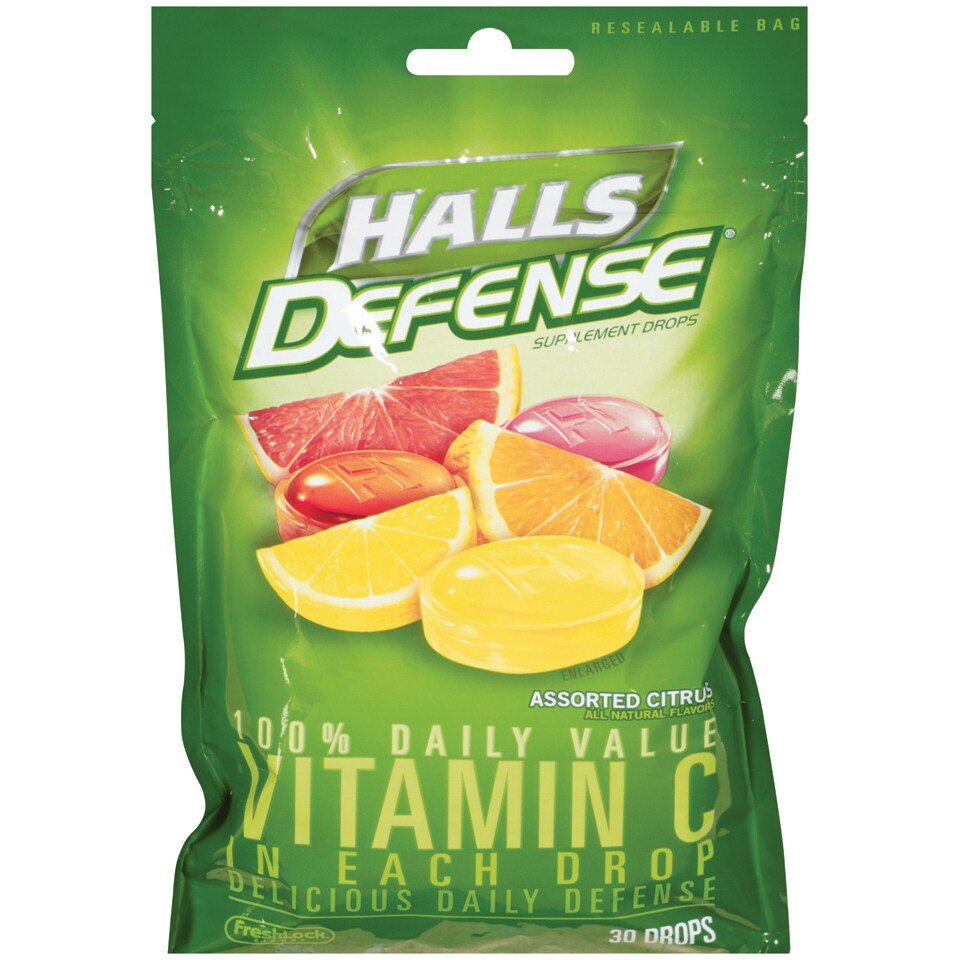 Halls Defense Vitamin C Cough Drops, Assorted Citrus