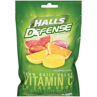 Halls Defense Vitamin C Cough Drops, Assorted Citrus