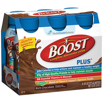 Boost Plus Complete Nutritional Drink, Rich Chocolate, Plastic Bottles