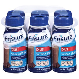 Ensure Plus Nutrition Shake, Milk Chocolate, Plastic Bottles