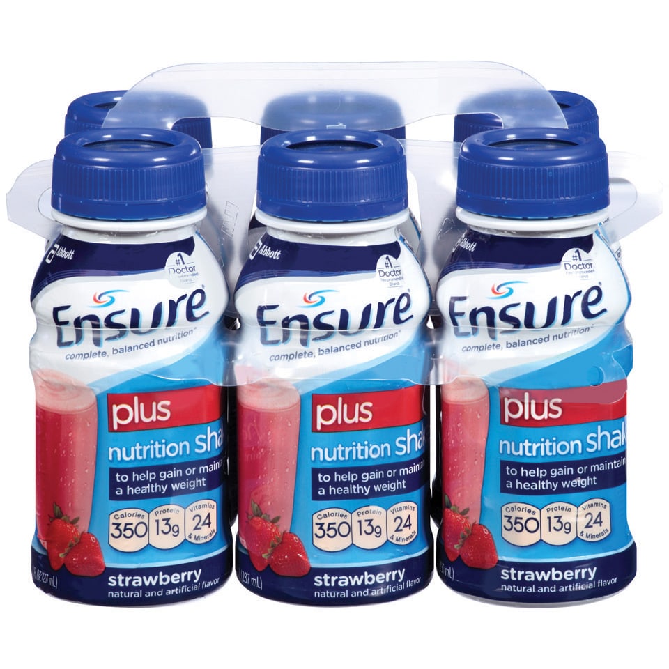 Ensure Plus Nutrition Shake, Strawberry, Plastic Bottles