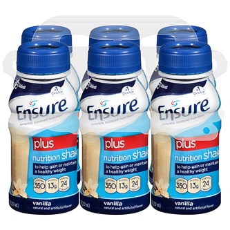 Ensure Plus Nutrition Shake, Vanilla, Plastic Bottles