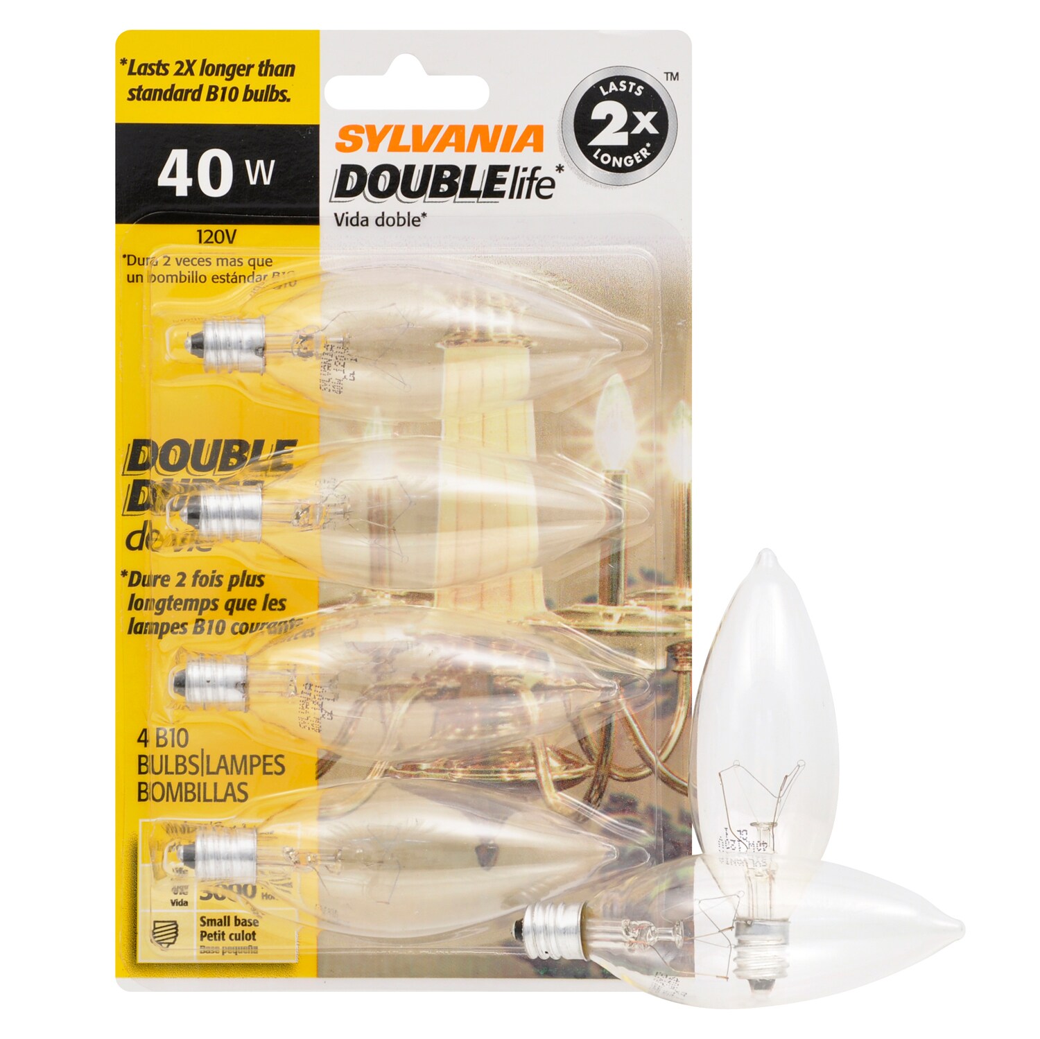 Sylvania Double Life Light Bulbs, 40W