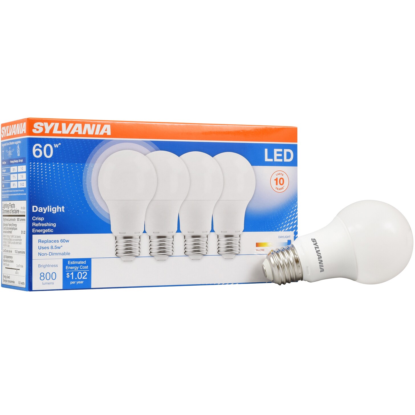 Sylvania LED Daylight Light Bulbs, 60W