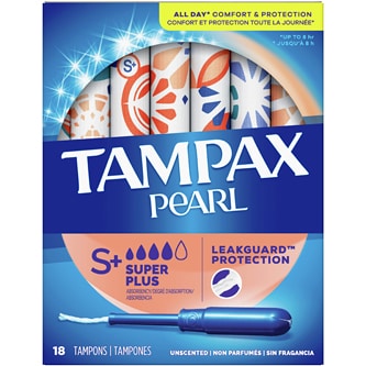 Tampax Pearl Plastic Tampons, Super Plus, Unscented