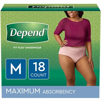 Depend Underwear with Fit-Flex Protection for Women, Maximum Absorbency, Small/Medium Size