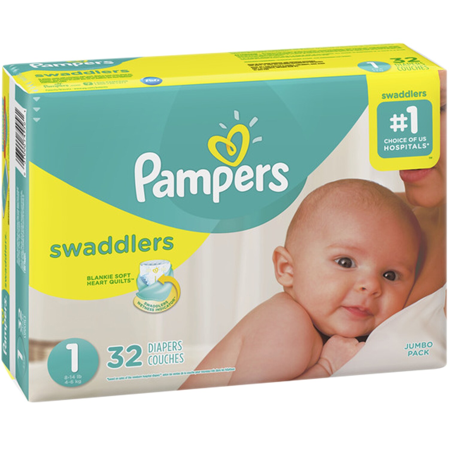 Pampers Swaddlers Diapers Size 1, 8-14lb
