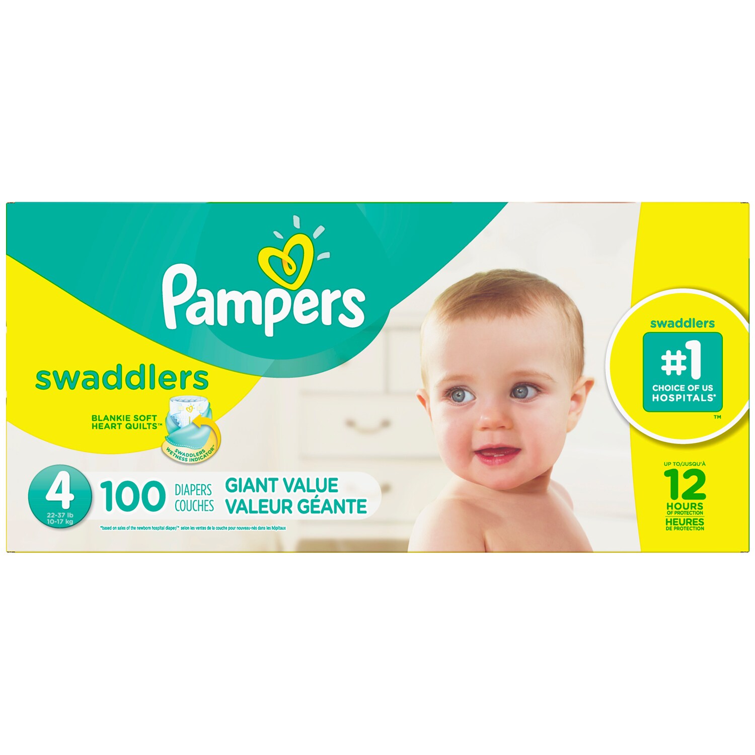Pampers Swaddlers Diapers Size 4, 22-37lb