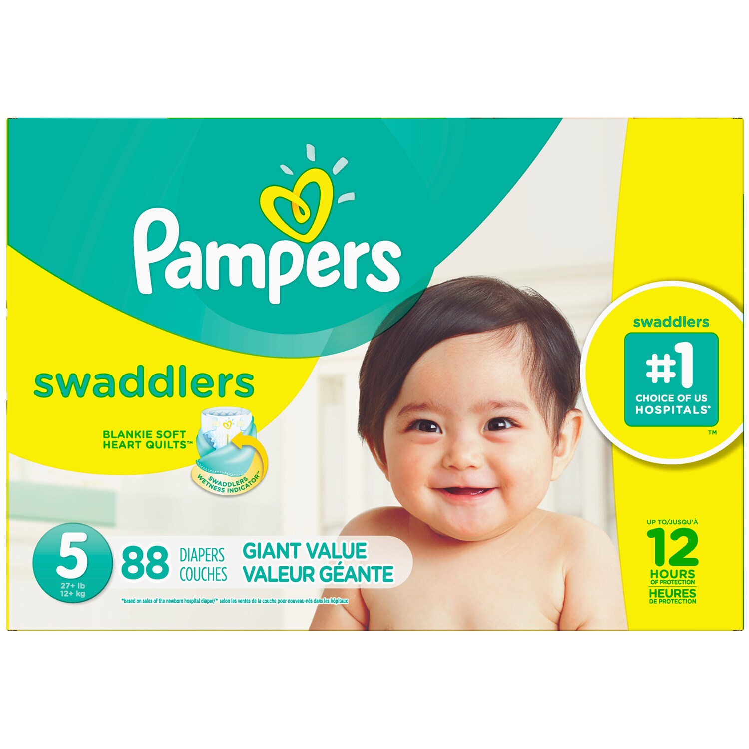 Pampers Swaddlers Diapers Size 5, 27lb+