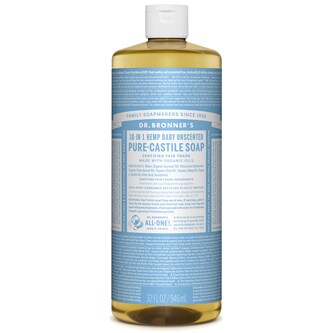 Dr. Bronner's Magic Soaps, 18-In-1 Hemp Unscented Baby-Mild Pure-Castile Liquid Soap