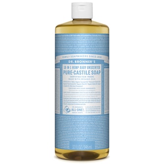 Dr. Bronner's Magic Soaps, 18-In-1 Hemp Unscented Baby-Mild Pure-Castile Liquid Soap
