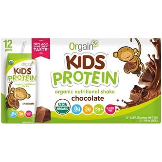 Orgain Kids Protein Organic Nutritional Shake, Chocolate, Cartons