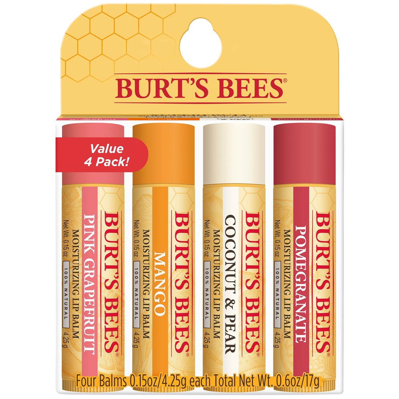Burt's Bees Flavored Lip Balm, Variety Pack