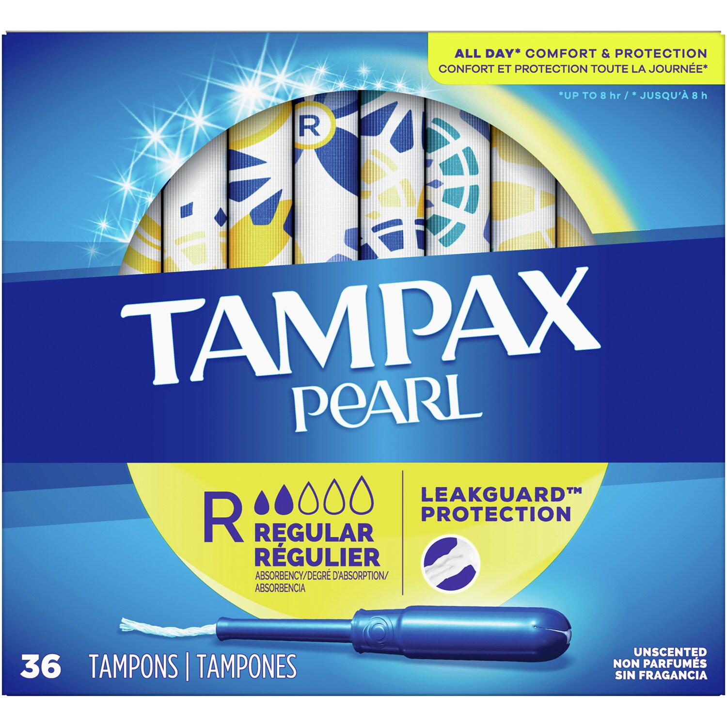 Tampax Pearl Plastic Tampons, Regular, Unscented