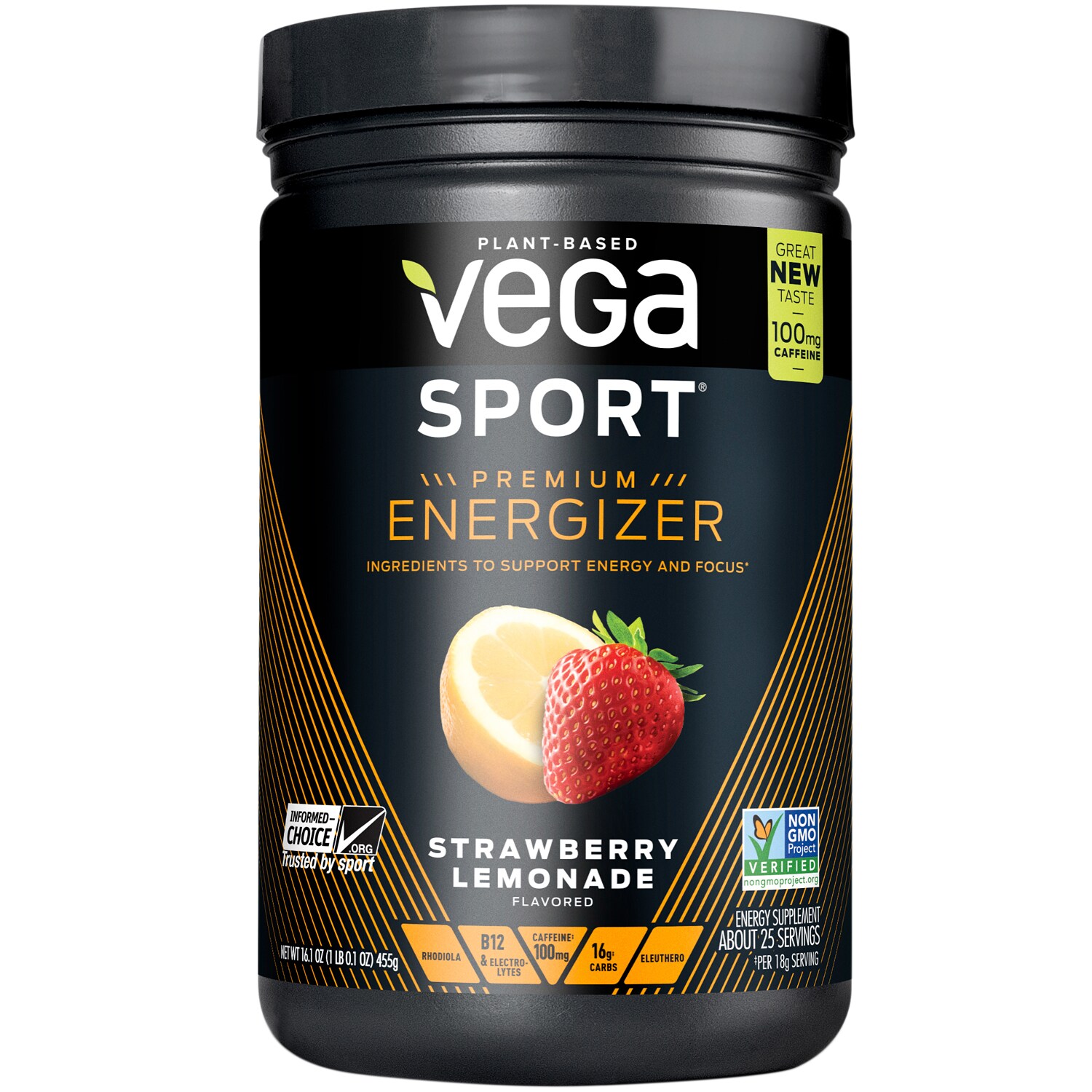 Vega Plant-Based Sport Energizer Powder, Strawberry Lemonade