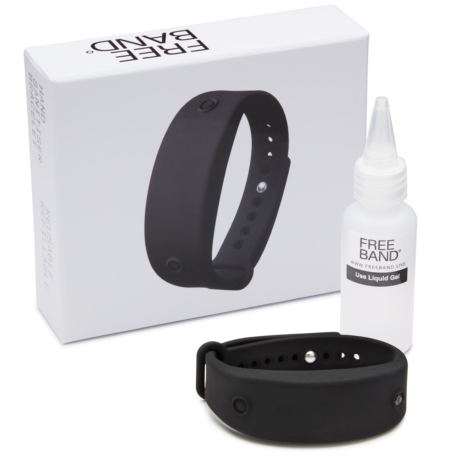 FreeBand Hand Sanitizer Bracelet, Black