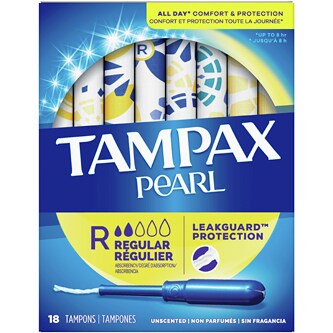 Tampax Pearl Tampons, Regular, Unscented
