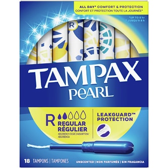 Tampax Pearl Tampons, Regular, Unscented