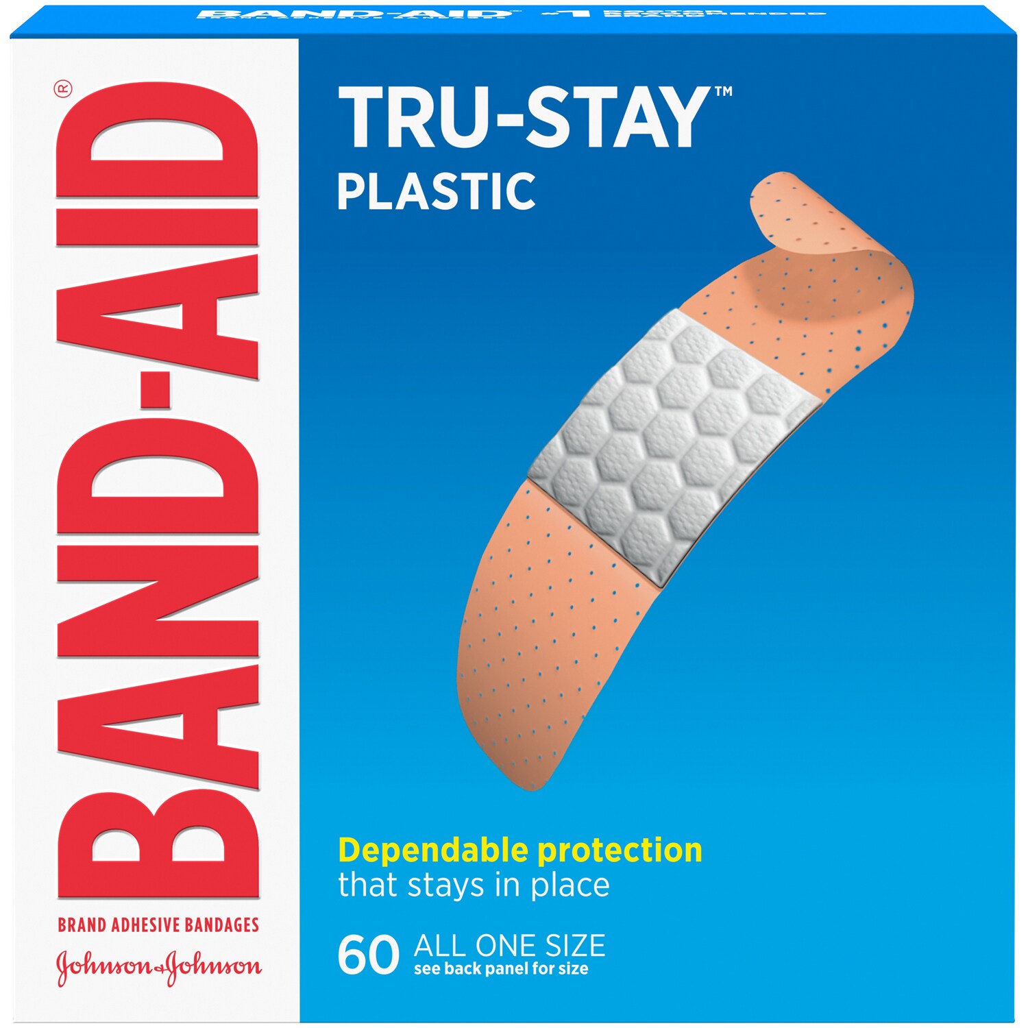 Band-Aid Tru-Stay Plastic Strips Adhesive Bandages, All One Size