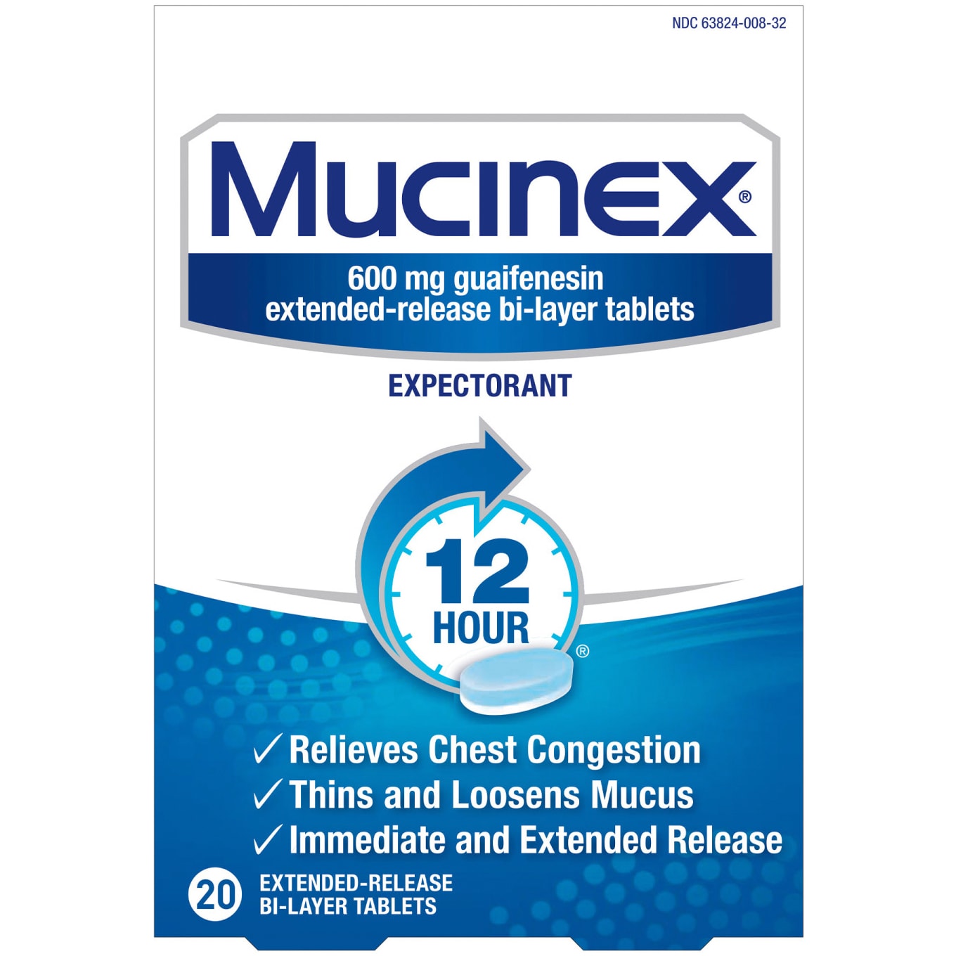 Mucinex Expectorant, Extended-Release Bi-Layer Tablets