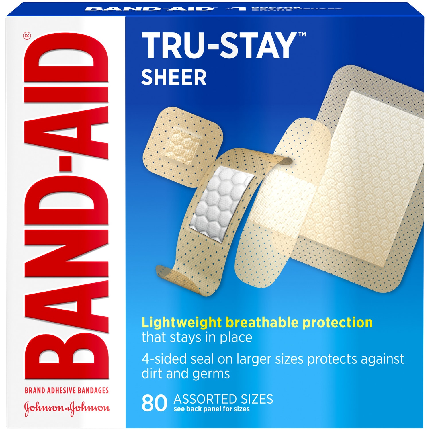 Band-Aid Tru-Stay Sheer Adhesive Bandages, Assorted Sizes