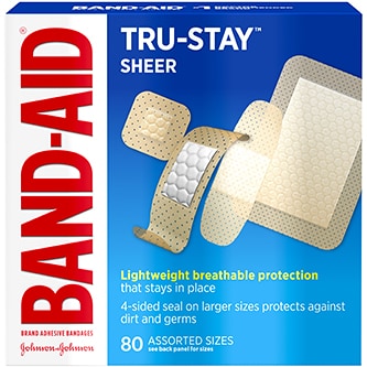 Band-Aid Tru-Stay Sheer Adhesive Bandages, Assorted Sizes