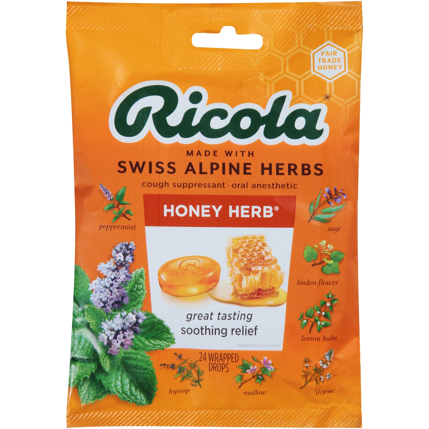 Ricola Natural Throat Drops, Honey Herb 
