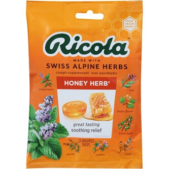 Ricola Natural Throat Drops, Honey Herb 