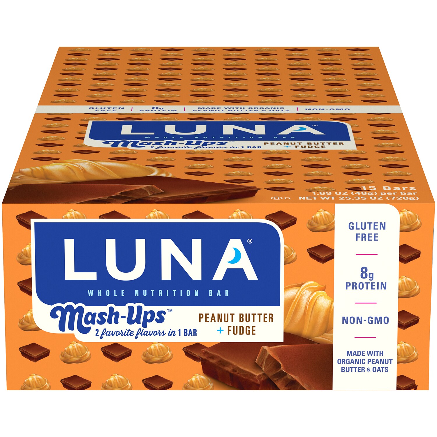 Luna Gluten-Free Nutrition Bars Mash-Ups, Peanut Butter + Fudge