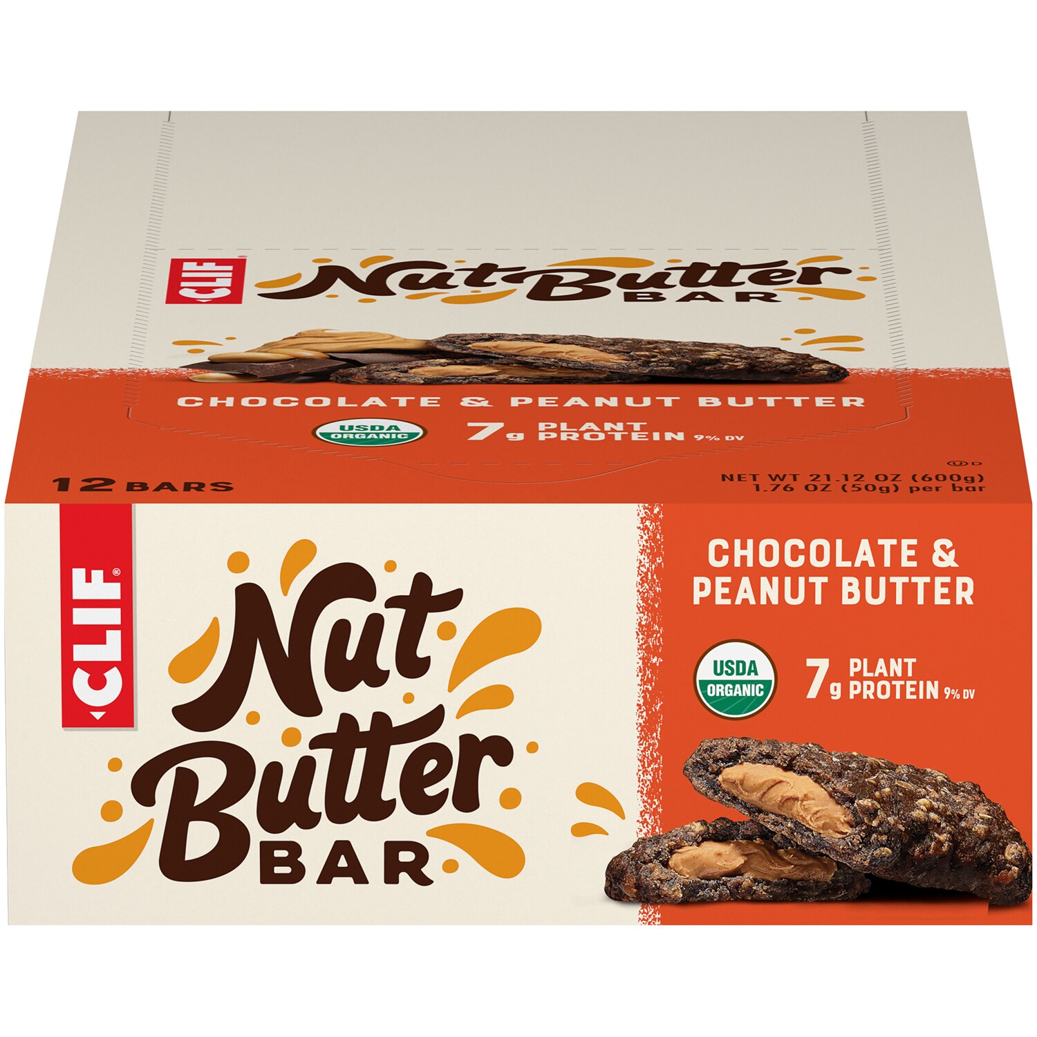 Clif Organic Nut Butter Bars, Chocolate & Peanut Butter