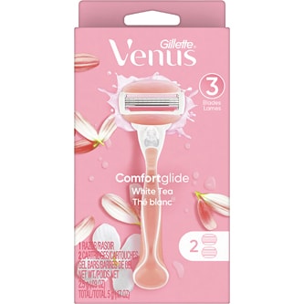 Gillette Venus ComfortGlide 2-in-1 Razor and Cartridges, White Tea 