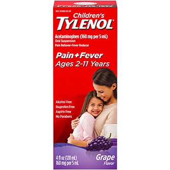 Tylenol Children's Pain + Fever Oral Suspension, Grape