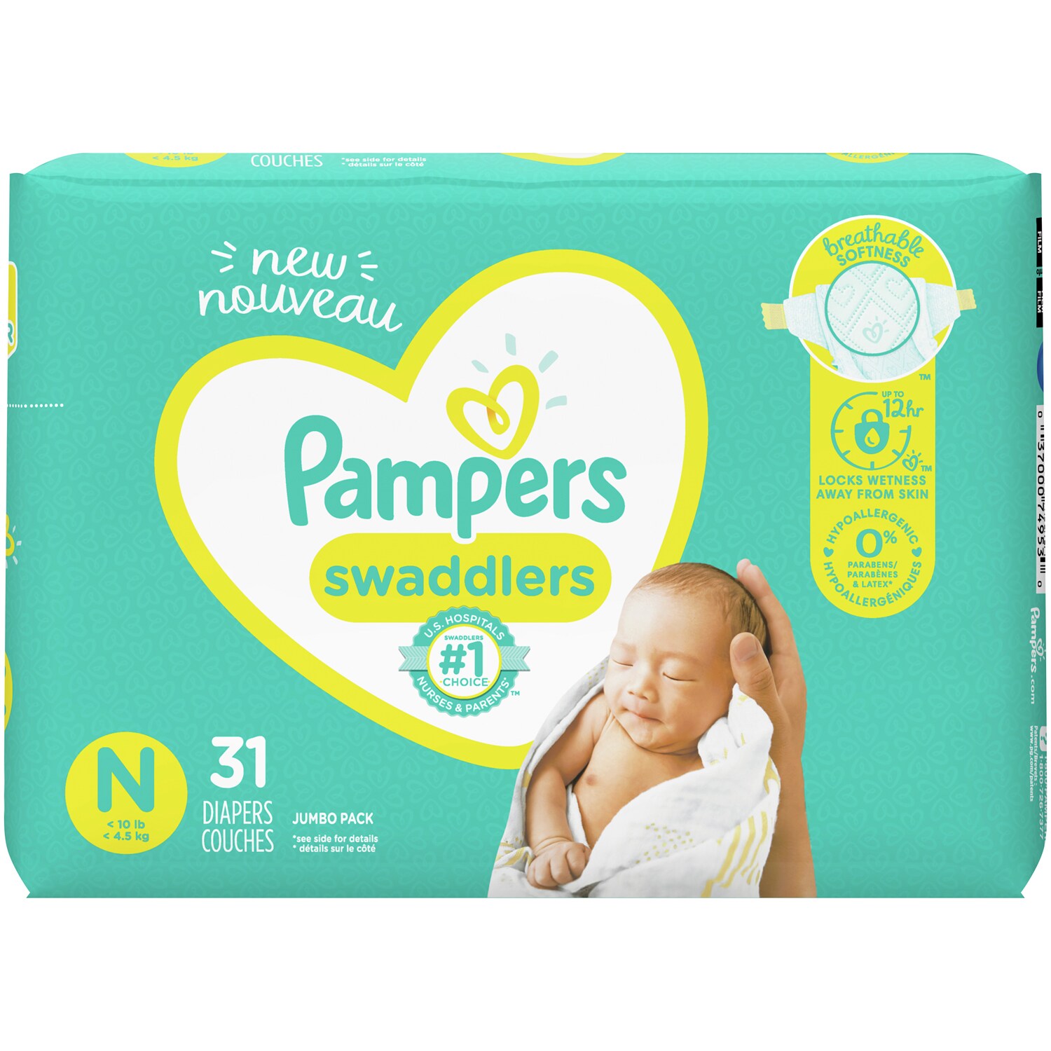 Pampers Swaddlers Diapers Newborn, Up to 10lb