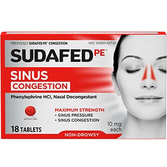 Sudafed PE Congestion Non-Drowsy Tablets