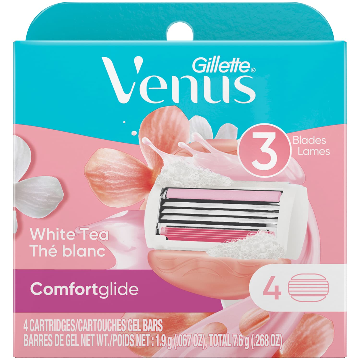 Gillette Venus ComfortGlide Cartridges, White Tea