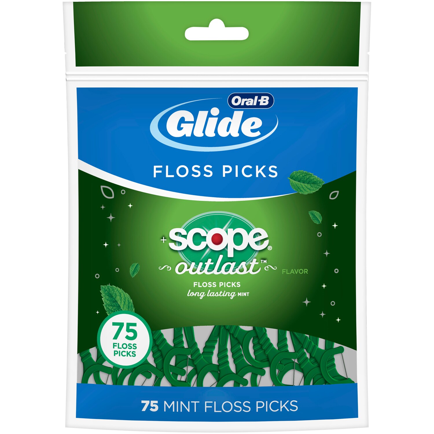 Oral-B Glide + Scope Outlast Floss Picks, Long Lasting Mint