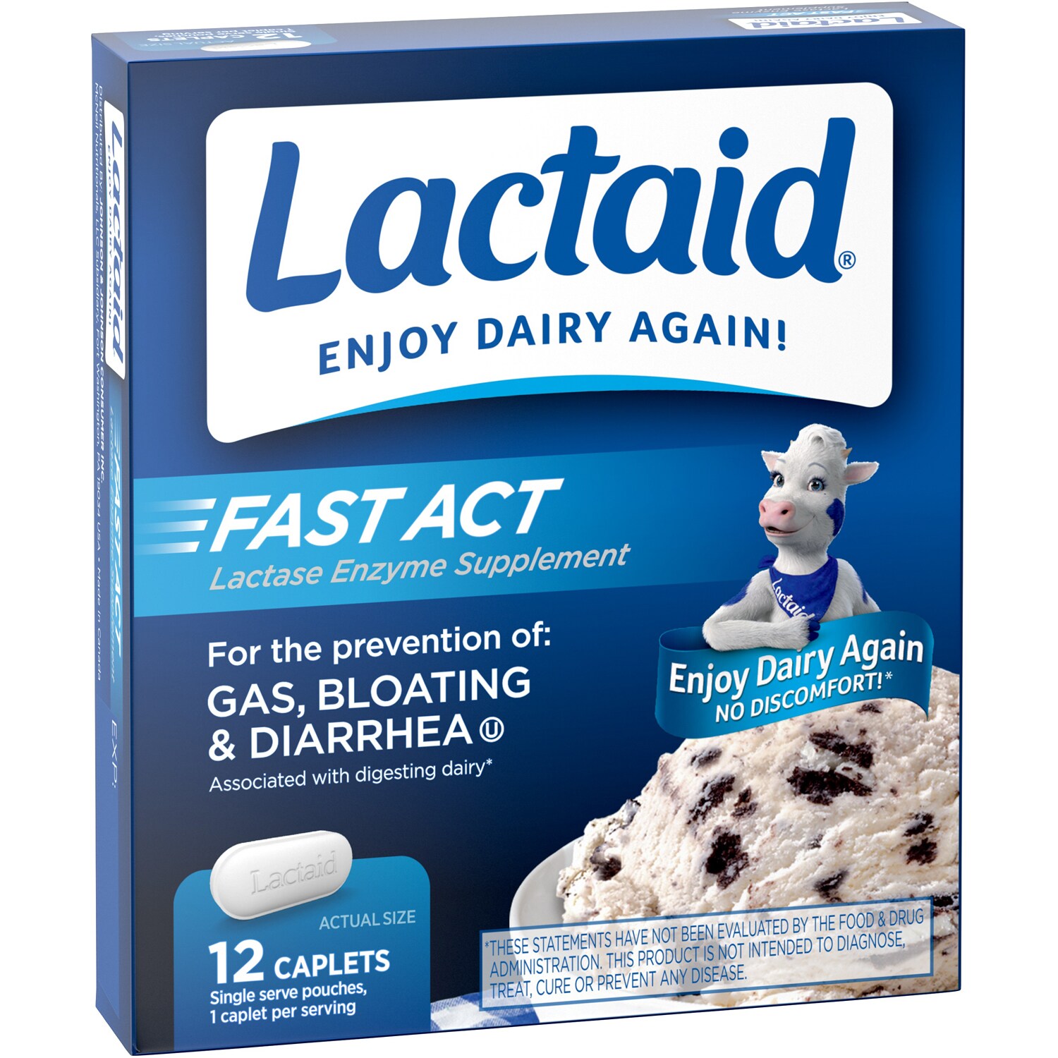 Lactaid Fast Act Lactase Enzyme Supplement Caplets 