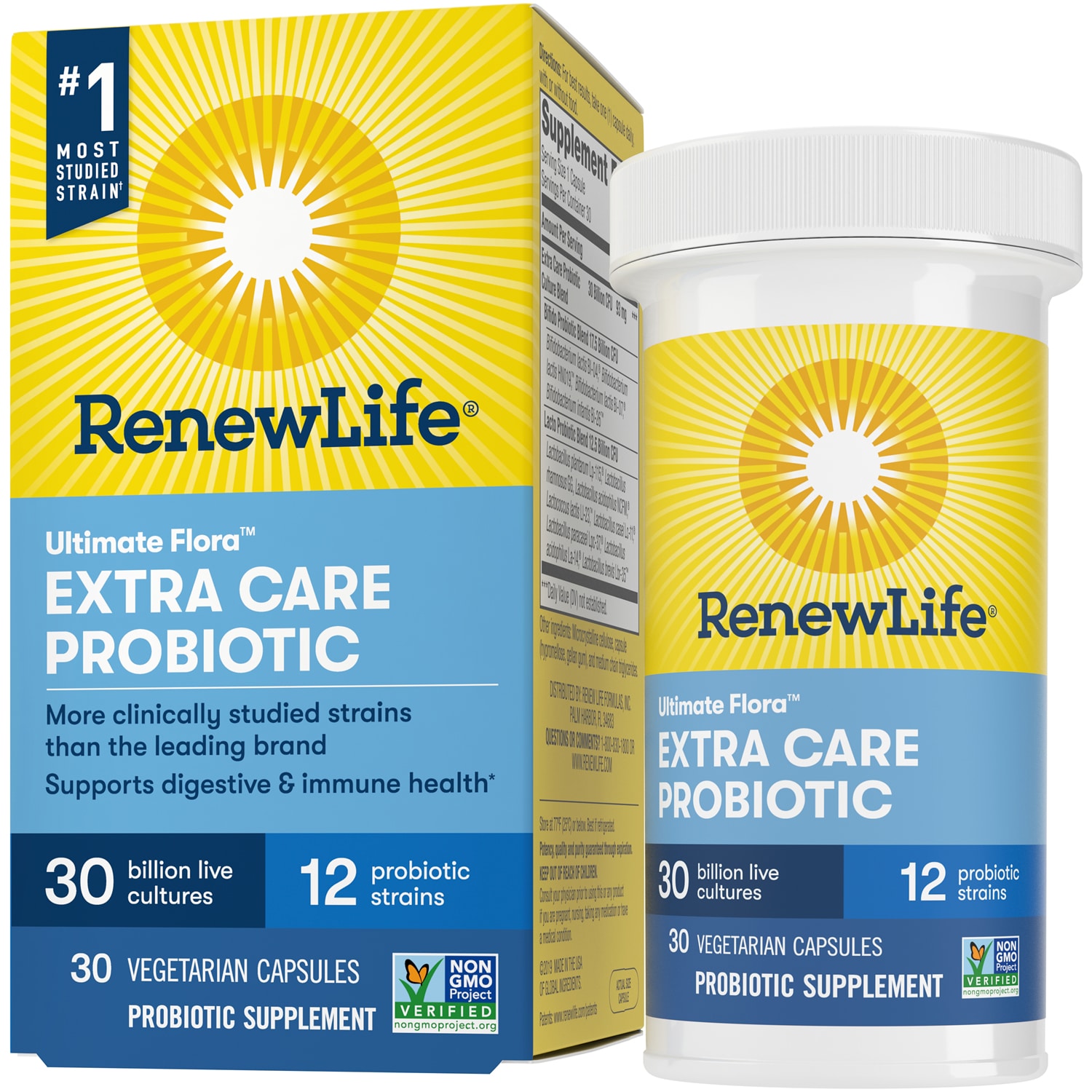 Renew Life Ultimate Flora Extra Care Probiotic Capsules, 30 Billion CFU